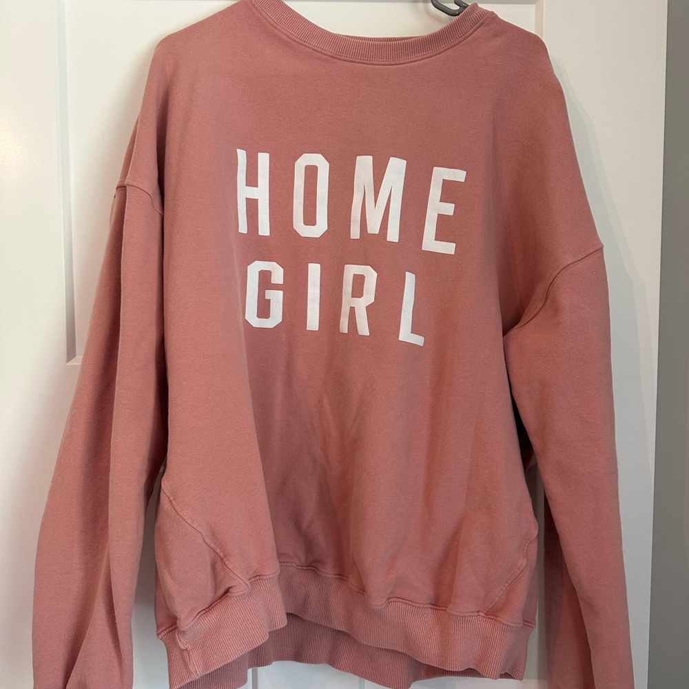 XXL Pink Home Girl Crew Neck Sweatshirt